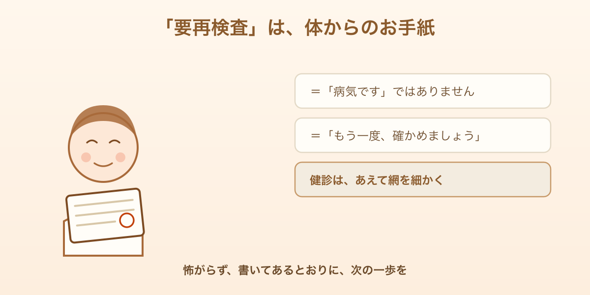 健診の判定——要再検査は「もう一度確かめましょう」の合図で、病気の宣告ではない
