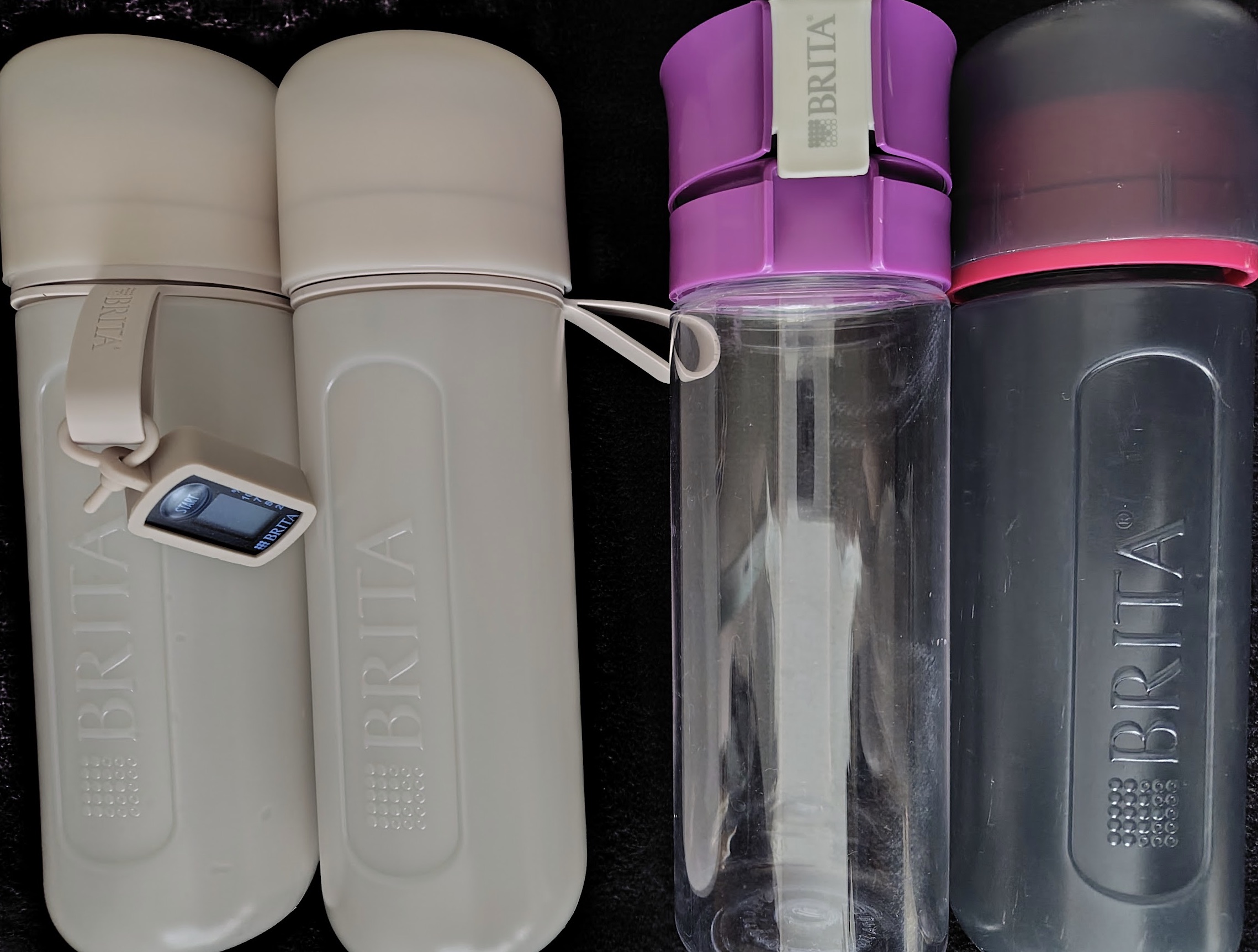 愛用しているブリタのボトル型浄水器（4本）