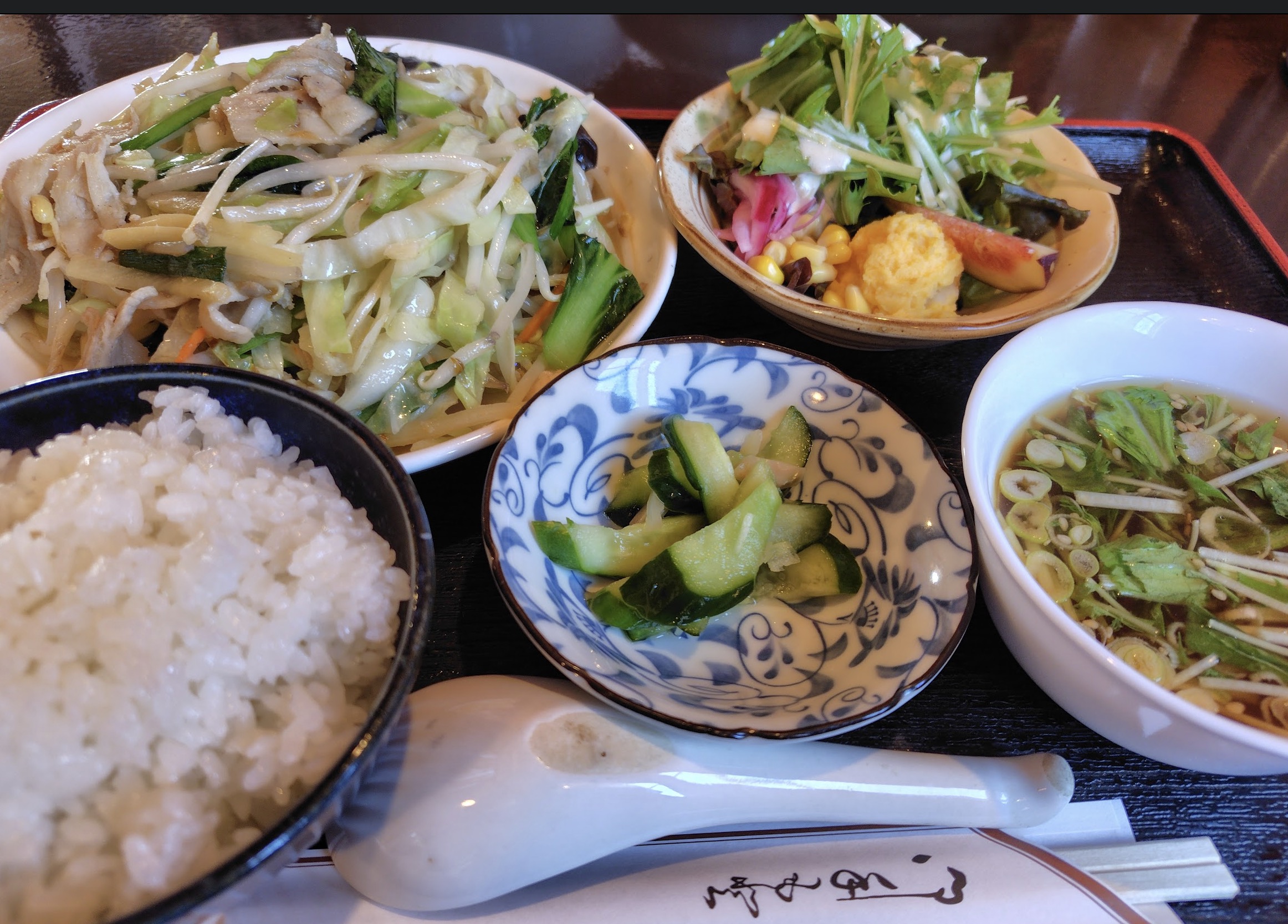 中華そば ライチの野菜炒め定食