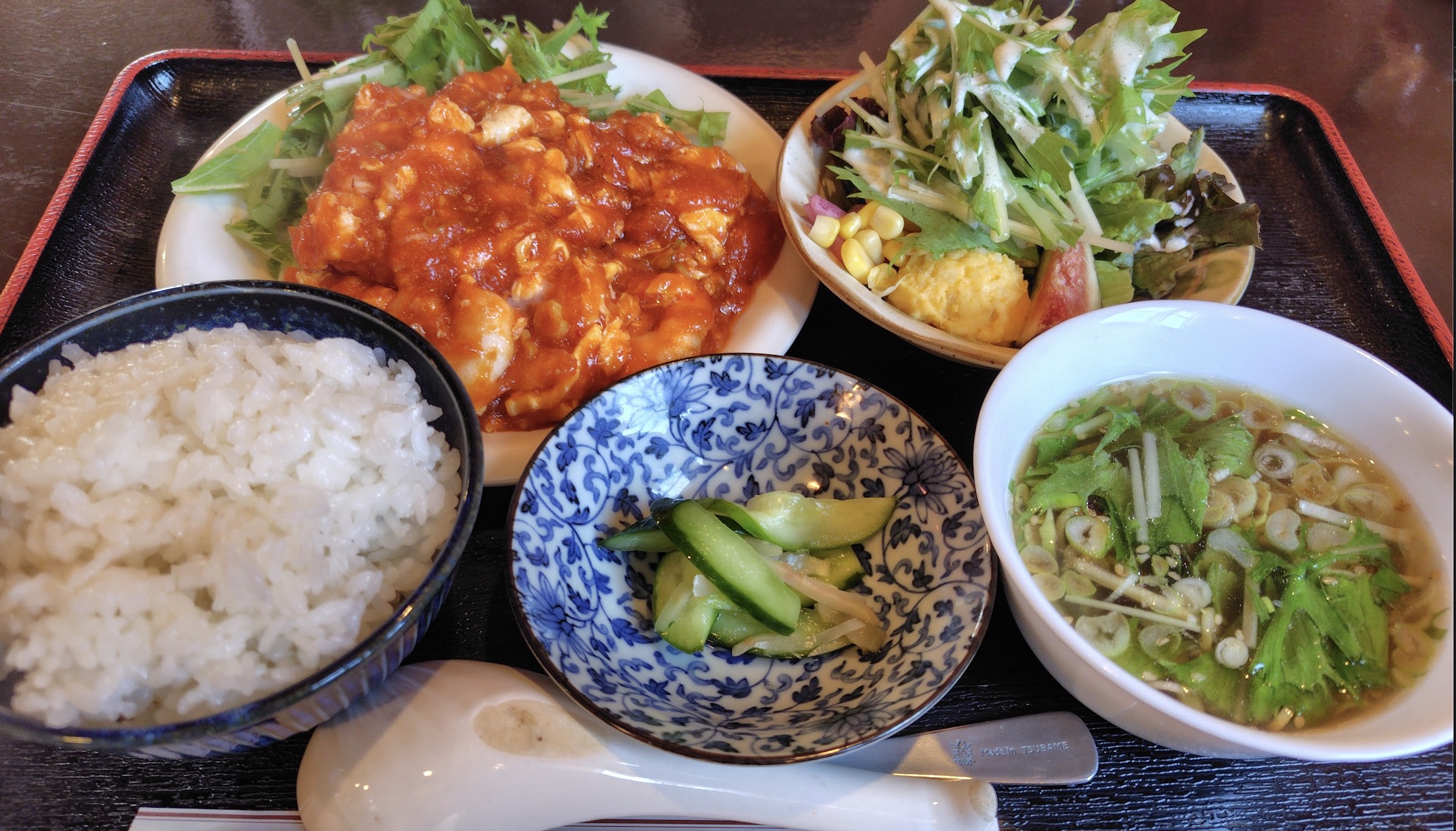 中華そば ライチのエビチリ定食